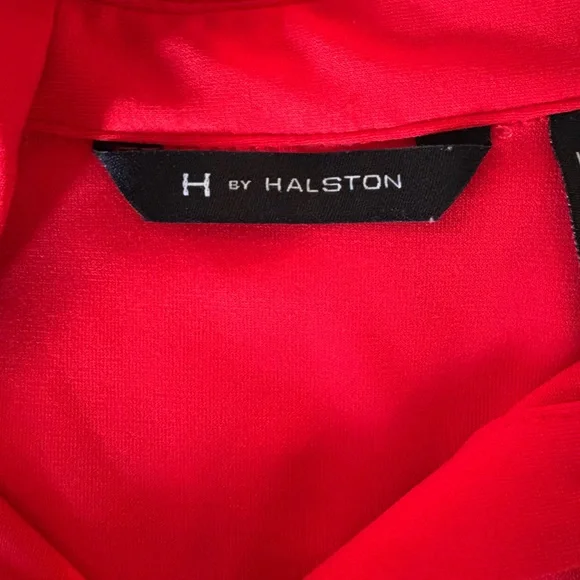 XS H By Halston Red Dolman Shirt Sleeve Button Front Blouse - Picture 9 of 13